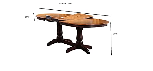 Iconic Furniture Double Butterfly Solid Wood Table.WY-MA Oval Table, Whiskey/Mocha