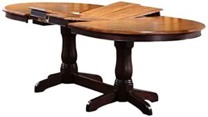 iconic furniture double butterfly solid wood table.wy-ma oval table, whiskey/mocha