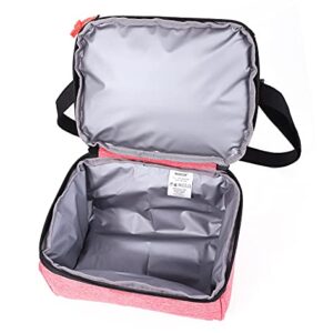 MORIOX Lunch Bag Women Double Deckers Lunch Box for Girls Thermal Insulated Leakproof Cooler with Shoulder Strap for Adults & Kids for Work School Picnic (Orange)