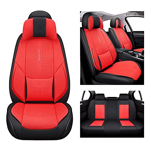 NS YOLO Full Coverage Faux Leather Car Seat Covers Universal Fit for Cars,SUVs and Pick-up Trucks with Waterproof Leatherette in Auto Interior Accessories