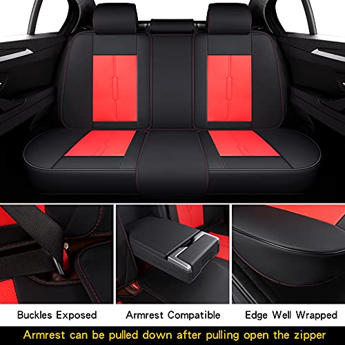 NS YOLO Full Coverage Faux Leather Car Seat Covers Universal Fit for Cars,SUVs and Pick-up Trucks with Waterproof Leatherette in Auto Interior Accessories