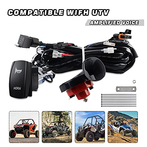 UTV Horn Kit, RZR Horn Kit with Rocker Switch 12V for Polaris RZR Ranger,Ranger PRO XP, Can Am,UTV Accessories