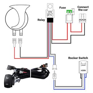 UTV Horn Kit, RZR Horn Kit with Rocker Switch 12V for Polaris RZR Ranger,Ranger PRO XP, Can Am,UTV Accessories