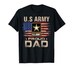 vintage u.s army proud dad with american flag t-shirt