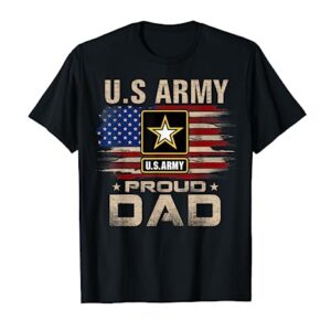 Vintage U.S Army Proud Dad With American Flag T-Shirt