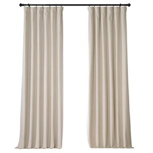 hpd half price drapes blackout solid thermal insulated window curtain 50 x 96 signature plush velvet curtains for bedroom & living room (1 panel), vpyc-sbo198593-96, diva cream