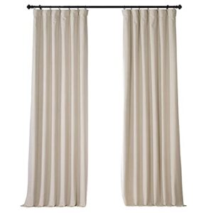 HPD HALF PRICE DRAPES Blackout Solid Thermal Insulated Window Curtain 50 X 96 Signature Plush Velvet Curtains for Bedroom & Living Room (1 Panel), VPYC-SBO198593-96, Diva Cream