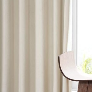 HPD HALF PRICE DRAPES Blackout Solid Thermal Insulated Window Curtain 50 X 96 Signature Plush Velvet Curtains for Bedroom & Living Room (1 Panel), VPYC-SBO198593-96, Diva Cream
