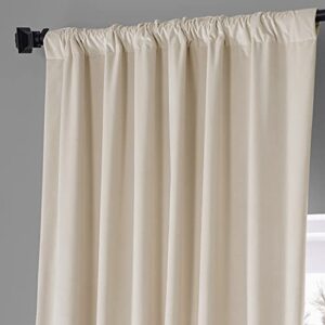 HPD HALF PRICE DRAPES Blackout Solid Thermal Insulated Window Curtain 50 X 96 Signature Plush Velvet Curtains for Bedroom & Living Room (1 Panel), VPYC-SBO198593-96, Diva Cream