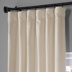 HPD HALF PRICE DRAPES Blackout Solid Thermal Insulated Window Curtain 50 X 96 Signature Plush Velvet Curtains for Bedroom & Living Room (1 Panel), VPYC-SBO198593-96, Diva Cream