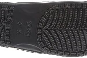 Crocs Unisex Classic Graphic Two-Strap Slide Sandals, Black/Black, 9 US Women