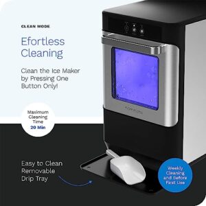 hOmeLabs Countertop Nugget Ice Maker - Stainless Steel with Touch Screen - Portable and Compact - Chewable Nugget Ice Machine - Produces Up to 44lb of Ice Per Day