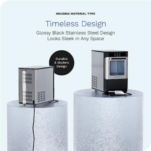 hOmeLabs Countertop Nugget Ice Maker - Stainless Steel with Touch Screen - Portable and Compact - Chewable Nugget Ice Machine - Produces Up to 44lb of Ice Per Day