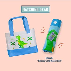 Wildkin Tote Bag for Kids & Adults, Measures 19.5 x 13 x 4.5 Inches, Polyester Fabric Travel Tote Bags, Features Two Durable Carrying Handles with Moisture-Resistant Interior Lining (Dinosaur Land)