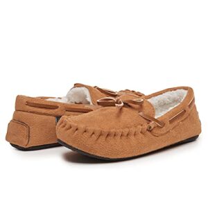 Lucky Brand Boy's Micro-Suede Cozy Moccasin Slippers with Faux Sherpa Lining