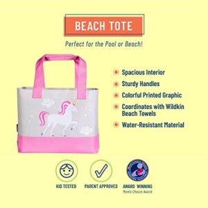 Wildkin Tote Bag for Kids & Adults, Measures 19.5 x 13 x 4.5 Inches, Polyester Fabric Travel Tote Bags, Features Two Durable Carrying Handles with Moisture-Resistant Interior Lining (Unicorns)