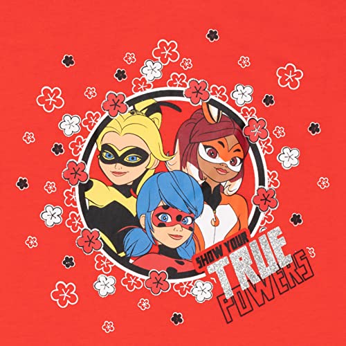 Miraculous Ladybug Cat Noir Rena Rouge Little Girls 2 Pack T-Shirts Gray/Red 4-5