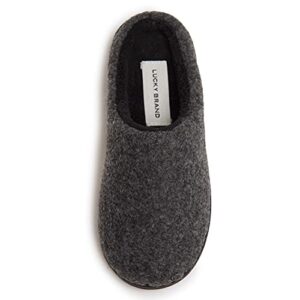 lucky brand boy's faux wool clog slippers with memory foam