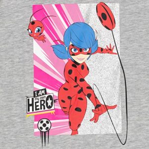 Miraculous Ladybug Cat Noir Rena Rouge Big Girls 2 Pack T-Shirts Gray/Red 10-12