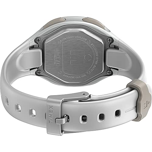 TIMEX Women's IRONMAN Transit 33mm Resin Strap Watch – White/Chrome tone- White resin strap