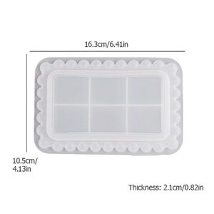 Resin Tray Mold with Bead Edges Rectangle Jewelry Plate Mould for Resin Epoxy Casting Display Trinket Candles Holder Soap Dish Storage Container Art Crafts Making Supplies Home Decoration