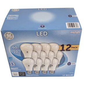 GE Daylight 60 Watt Replacement LED Light Bulbs, General Purpose, Dimmable Light Bulbs 12 Pack (Daylight, 12 Pack)