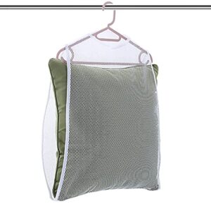 LUOY Net Mesh Pillow Toys Drying Rack Foldable Toys Doll Hanger Balcony Hanging Clothes Dryer Wardrobe Cushion Storage Bag