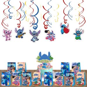 30 pcs Lilo and Stitch Party Swirl Decorations, Lilo and Stitch Theme Hanging Swirl Ceiling Decoration Ribbon Party Supplies