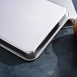 2 Pack Stainless Steel Tray Non Toxic Heavy Duty Thickening Pan for Kitchen Baking, Lab Instrument, Dental, Medical Surgical Instrument, Pet Treatment, Jewelry Tools（Medium