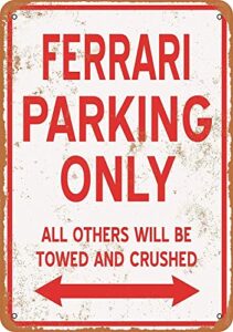 kexle 16 x 12 tin metal sign - vintage look ferrari parking only bar cafe home wall art deco