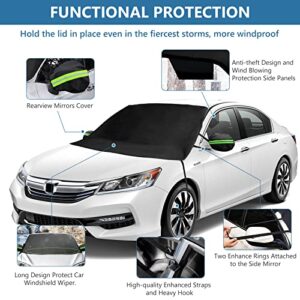 LADER Windshield Cover for Ice and Snow, Car Windshield Snow Cover, Windshield Frost Cover Ice Removal Wiper Protector, Windshield Snow Ice Cover, Fits Most Cars Trucks Vans SUVs