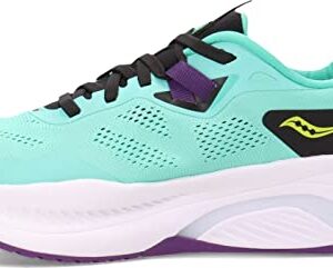 Saucony Women's Guide 15 Running Shoe, Cool Mint/Acid, 8