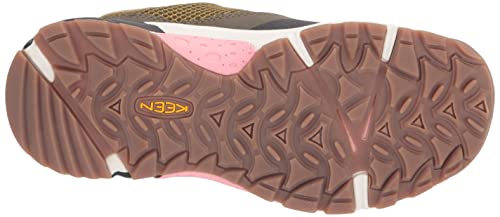 KEEN Women's Wasatch Crest Vent Breathable Hiking Sneakers, Olive Drab/Pink Icing, 7