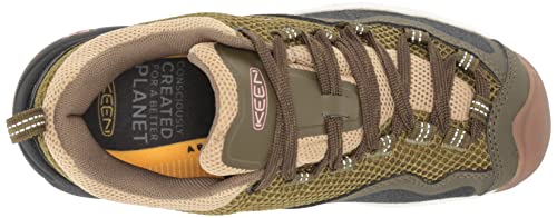 KEEN Women's Wasatch Crest Vent Breathable Hiking Sneakers, Olive Drab/Pink Icing, 7