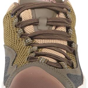 KEEN Women's Wasatch Crest Vent Breathable Hiking Sneakers, Olive Drab/Pink Icing, 7