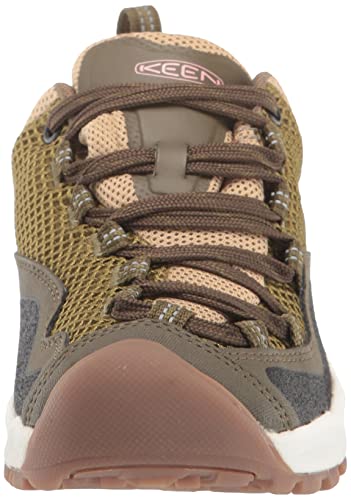 KEEN Women's Wasatch Crest Vent Breathable Hiking Sneakers, Olive Drab/Pink Icing, 7