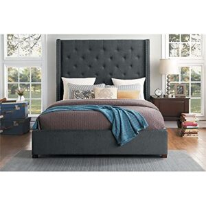 Lexicon Fairborn Fabric California King Bed with Storage Drawers in Gray