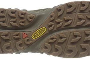 KEEN Men's NXIS Evo Low Height Waterproof Fast Packing Hiking Shoes, Dark Olive/Black Olive, 11