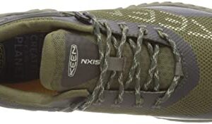 KEEN Men's NXIS Evo Low Height Waterproof Fast Packing Hiking Shoes, Dark Olive/Black Olive, 11