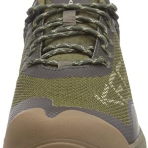 KEEN Men's NXIS Evo Low Height Waterproof Fast Packing Hiking Shoes, Dark Olive/Black Olive, 11