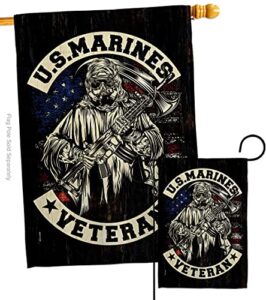 usbrotherhood veteran garden house flag set armed forces marine corps usmc semper fi united state american military retire decoration banner small yard gift double-sided, made in usa