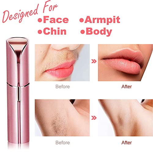 Rosarden Facial Hair Removal for Women, Mini Hair Remover, Electric Razor Shaver Portable Bikini Epilator for Lips, Chin, Armpit, Peach Fuzz, Fingers, Arms, Legs, Body and USB Rechargeable