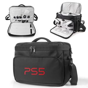 liboer ps5 case storage bag for ps5 for play-station 5 controller console travel carrying case for game disc gaming mice usb cable charger & accessories