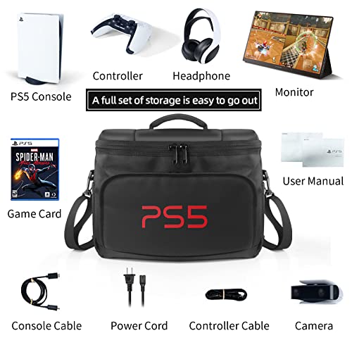 Liboer PS5 Case Storage Bag for PS5 for Play-Station 5 Controller Console Travel Carrying Case for Game Disc Gaming mice USB Cable Charger & Accessories