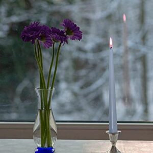 Hyoola Tall Taper Candles - 12 Inch Grey Blue Unscented Dripless Taper Candles - 10 Hour Burn Time - 12 Pack