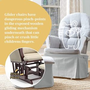 Glider Skirt, Universal Fit Safety Skirt for Glider Chair and Ottoman for Nursery, Baby Proofing Pinch Guard, Glider Chair and Ottoman Sold Separately, Lunar Grey Color