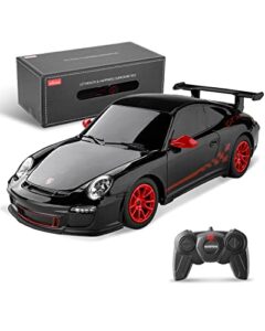 bezgar porsche remote control car - officially licensed porsche 911 gt3 rs toy car 1:24 porsche rc car model vehicle gift for boys,girls,teens and adults (39900 black)