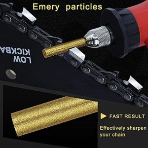 12 Pack Diamond Chainsaw Sharpener Burr Files 1/8" Shank, 3/16 Inch Replacement Sharpening Stones, Titanium Plated Sharpening Wheels Polishing Grinding Tool Grinding Bits (3/16 Inch/ 4.8 mm)