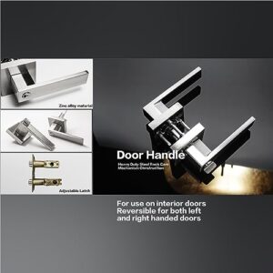 Exterior Door Lock Set with Deadbolt, Front Door Handle Set with Deadbolt, Door Levers Single Cylinder Deadbolt Set Satin Nickel