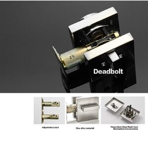 Exterior Door Lock Set with Deadbolt, Front Door Handle Set with Deadbolt, Door Levers Single Cylinder Deadbolt Set Satin Nickel